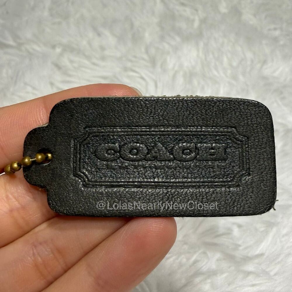 2" Vintage COACH Flannel Grey Fob Bag Charm Hang tag Hangtag
